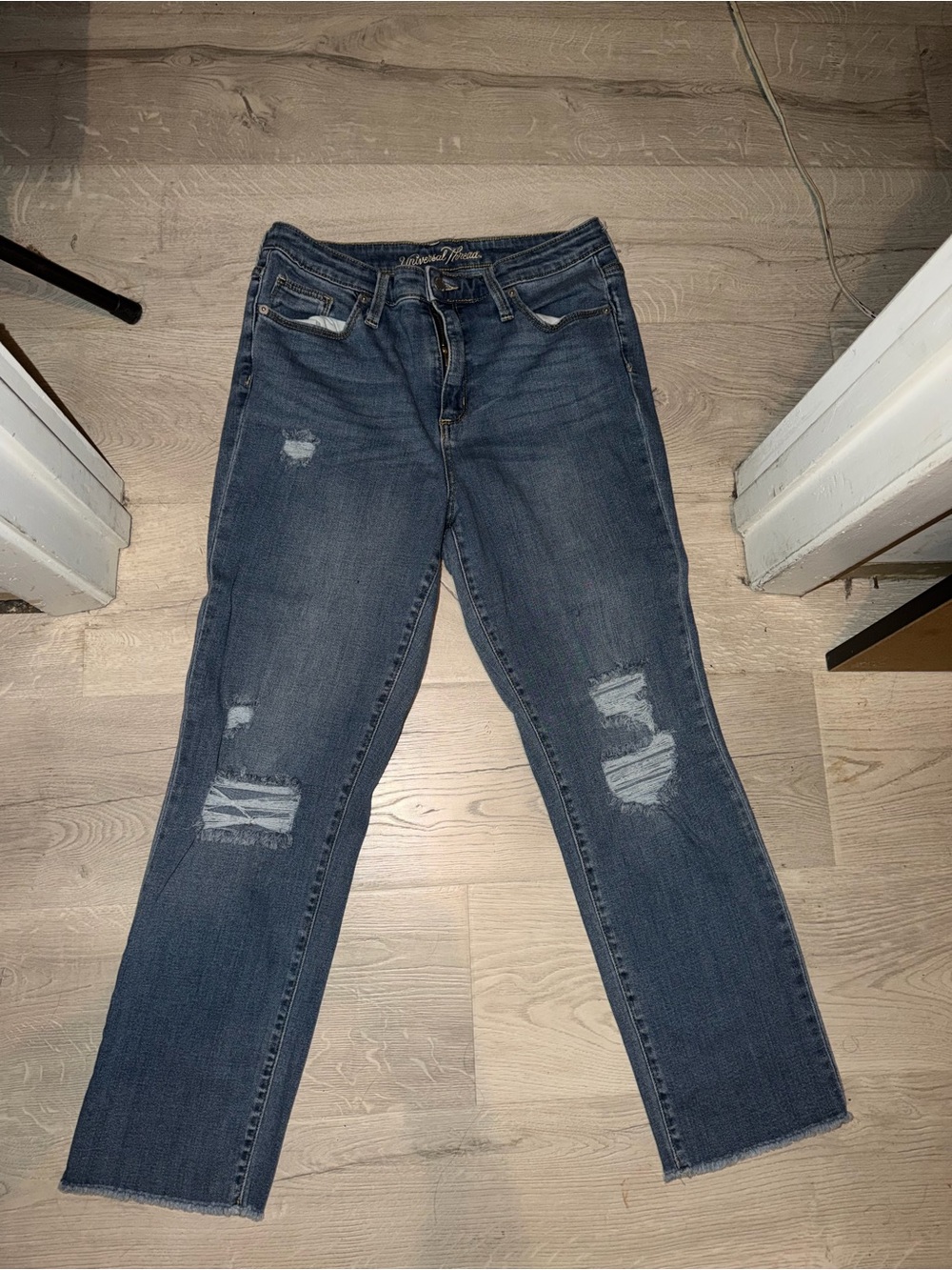 Universal Thread Distressed Dark Blue Boyfriend Jeans